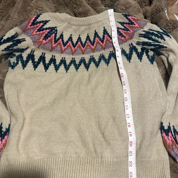 Maurices Beige Sweater with Pink and Blue Zigzag - Picture 8 of 8